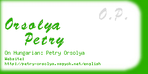 orsolya petry business card